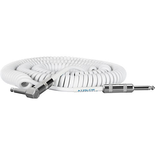 Live Wire Advantage Instrument Cable Coiled Angled/Straight 25 ft. White