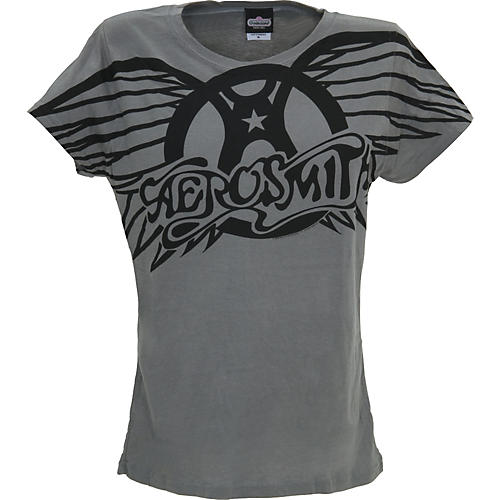 Gear One Aerosmith Winged Logo Women's T-Shirt Asphalt Large | Musician ...