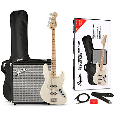 Squier Affinity Jazz Bass Limited-Edition Pack With Fender Rumble 15W Bass Combo Amp -