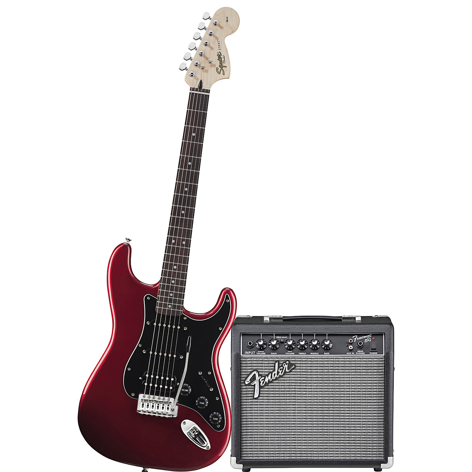 Squier Affinity Series HSS Stratocaster Electric Guitar Pack with 15G ...