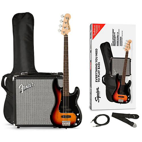 Squier Affinity Series PJ Bass Pack With Fender Rumble 15G Amp 3-Color Sunburst