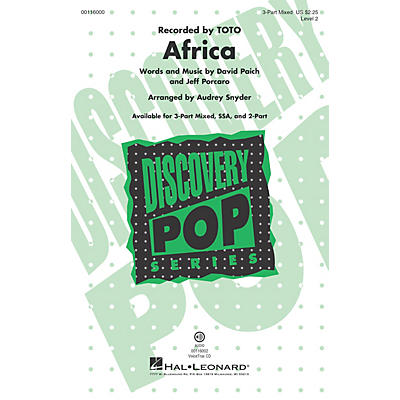 Hal Leonard Africa (Discovery Level 2 2-Part) 2-Part by Toto Arranged by Audrey Snyder