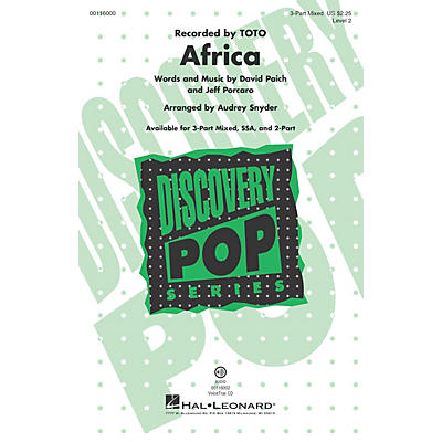 Hal Leonard Africa (Discovery Level 2 3-Part Mixed) 3-Part Mixed by Toto arranged by Audrey Snyder