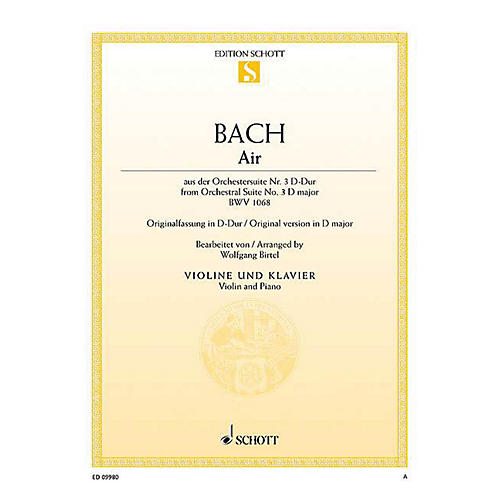 Schott Air from Orchestral Suite No. 3 in D Major BWV 1068 String Series Softcover