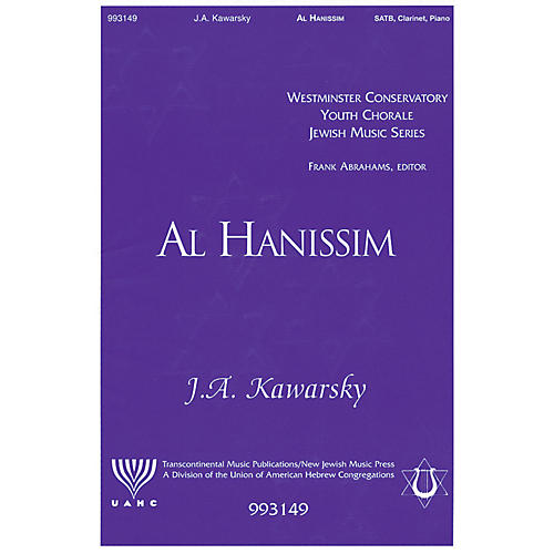 Transcontinental Music Al Hanissim (For the Miracles) SATB composed by J.A. Kawarsky (E-print only)