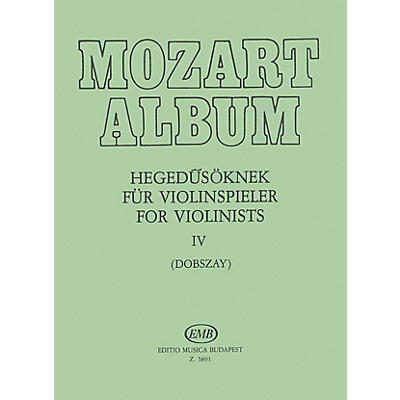 Editio Musica Budapest Album for Violin - Volume 4 Adagio & Andante Movements EMB Series