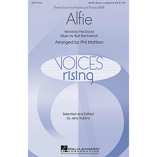 Hal Leonard Alfie SATB a cappella arranged by Phil Mattson