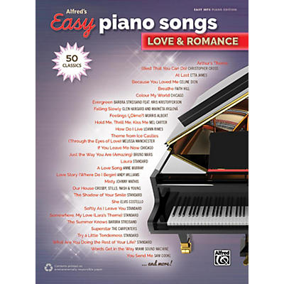 Alfred Alfred's Easy Piano Songs - Love & Romance Easy Hits Piano Songbook