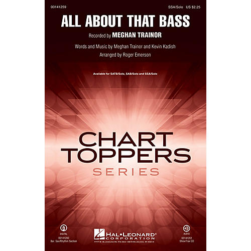Hal Leonard All About That Bass SAB and Solo by Meghan Trainor Arranged by Roger Emerson