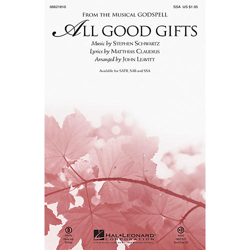 Hal Leonard All Good Gifts (from Godspell) SSA arranged by John Leavitt