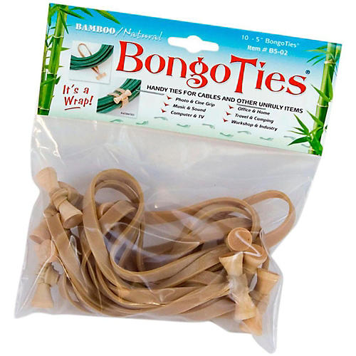 BongoTies All-Purpose Tie Wraps Bamboo and Natural Rubber