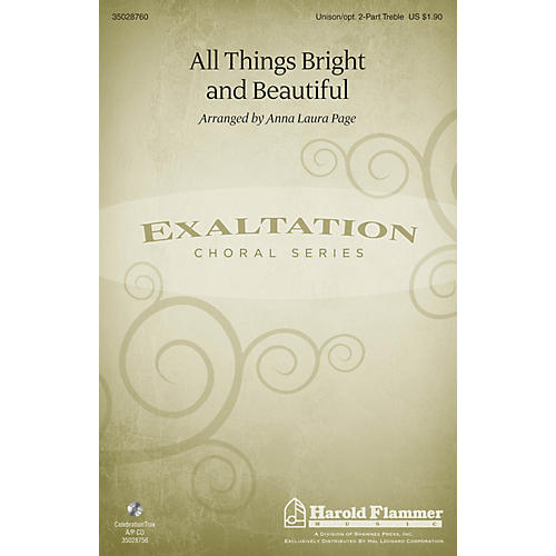 Shawnee Press All Things Bright and Beautiful Unison/2-Part Treble arranged by Anna Laura Page