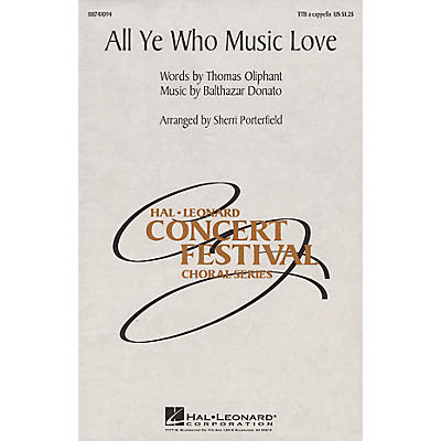 Hal Leonard All Ye Who Music Love TTB A Cappella arranged by Sherri Porterfield