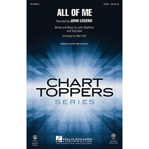 Hal Leonard All of Me SAB by John Legend Arranged by Mac Huff