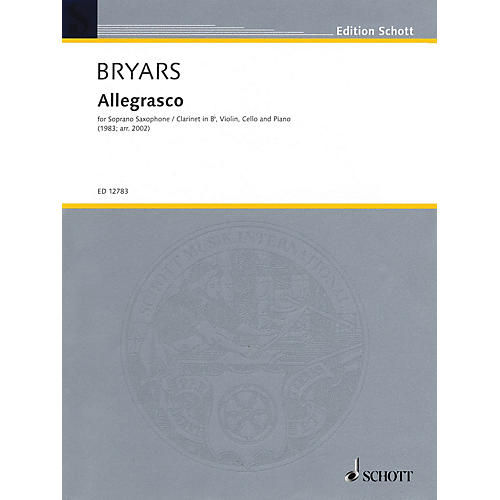 Schott Allegrasco (Score and Parts) Woodwind Ensemble Series by Gavin Bryars