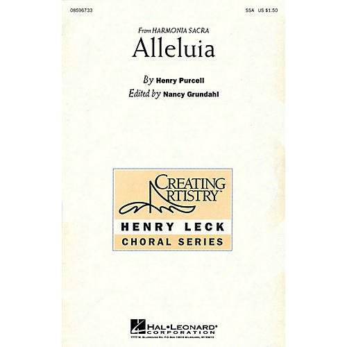 Hal Leonard Alleluia (SSA) SSA arranged by Nancy Grundahl