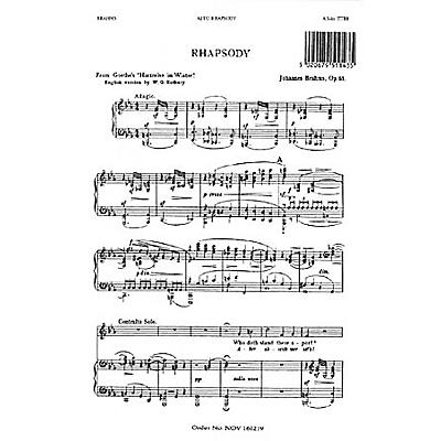 Novello Alto Rhapsody TTBB Composed by Johannes Brahms