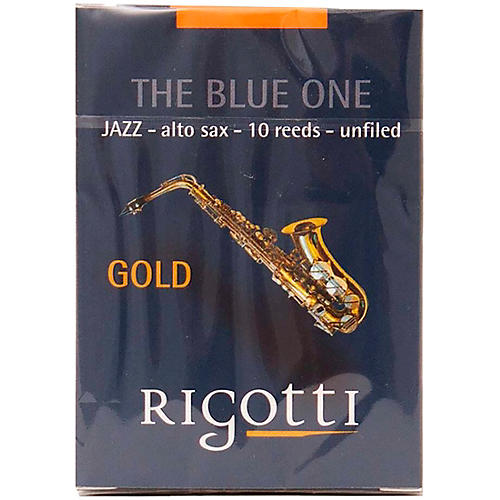 Rigotti Alto Saxophone Reed, Gold Jazz Cut 3.5 Light 10 Pack