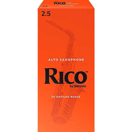 Rico Alto Saxophone Reeds, Box of 25 Strength 2.5