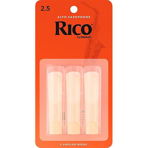 Rico Alto Saxophone Reeds, Box of 3 Strength 2.5