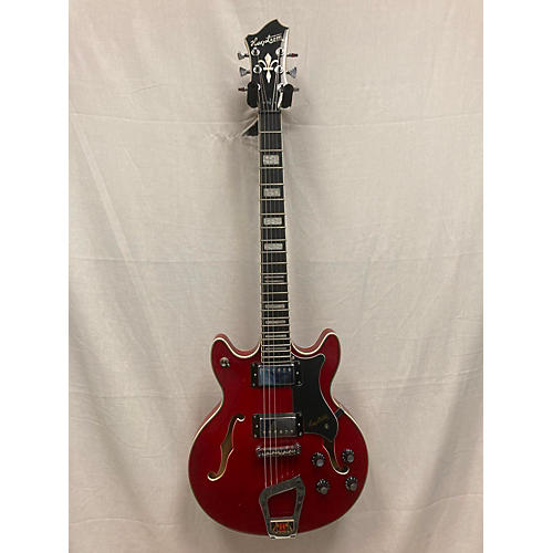 Hagstrom Alvar Hollow Body Electric Guitar Wild Cherry Transparent