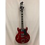 Used Hagstrom Alvar Hollow Body Electric Guitar Wild Cherry Transparent