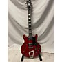 Used Hagstrom Alver Compact Elf Warrior Hollow Body Electric Guitar Trans Red