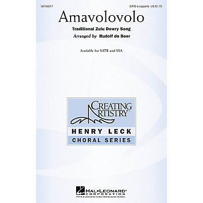 Hal Leonard Amavolovolo SSAA Arranged by Rudolf de Beer