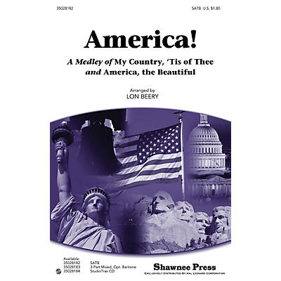 Shawnee Press America! (A Medley of My Country, 'Tis of Thee and America, the Beautiful) Studiotrax CD by Lon Beery