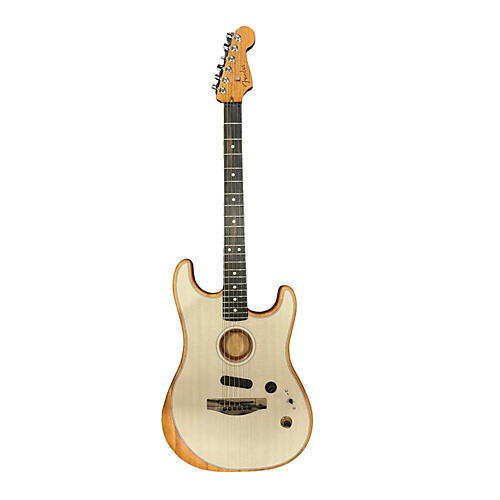 Fender American Acoustasonic Stratocaster Acoustic Electric Guitar NAT/GREY