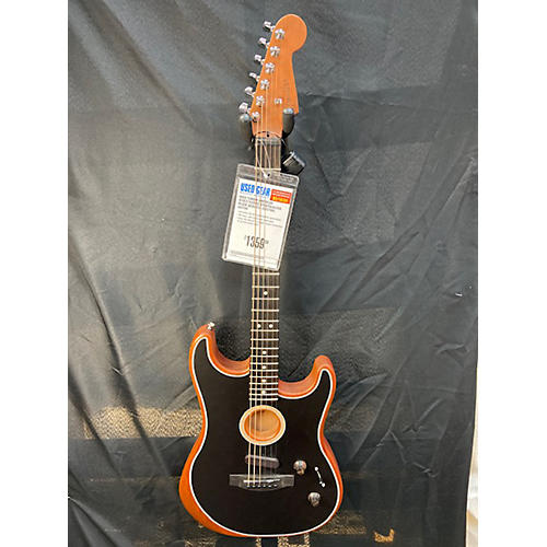 Fender American Acoustasonic Stratocaster Acoustic Electric Guitar Black