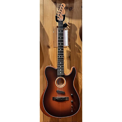 Fender American Acoustasonic Telecaster Acoustic Electric Guitar Tobacco Burst