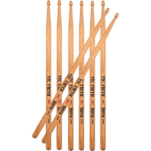 Vic Firth American Classic Terra Series Drum Sticks Value 4-Pack X5B Wood