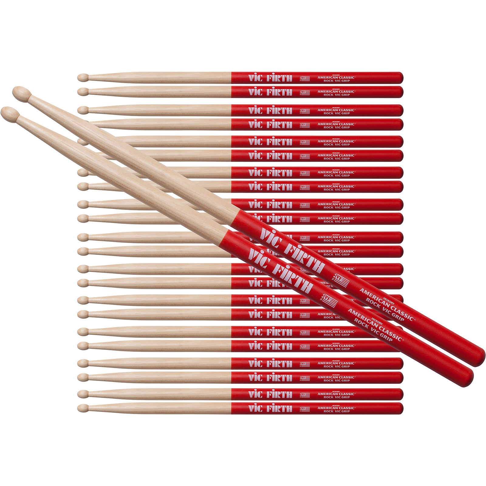 Vic Firth American Classic Vic Grip Hickory Drum Sticks 12 Pack