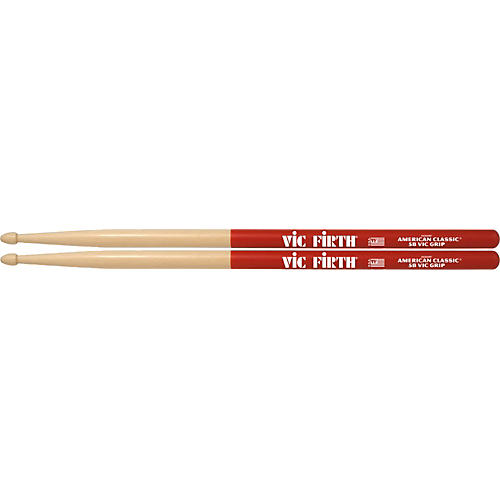 Vic Firth American Classic Vic Grip Hickory Drum Sticks 5B Wood