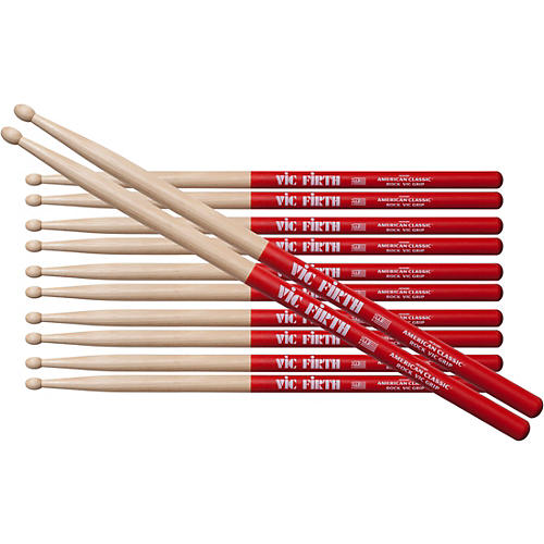 American Classic Vic Grip Hickory Drum Sticks 6 Pack