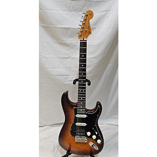 Fender American Deluxe Stratocaster HSS Solid Body Electric Guitar Trans Brown