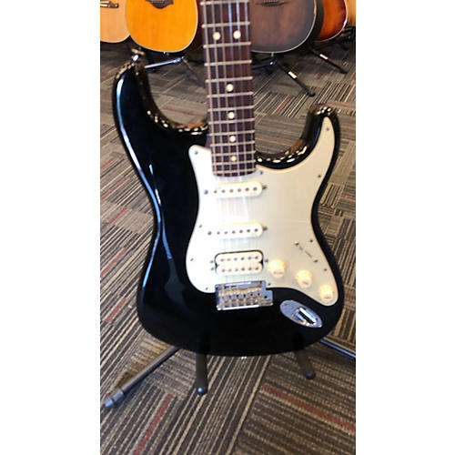 Fender American Deluxe Stratocaster Plus HSS Solid Body Electric Guitar Black and White