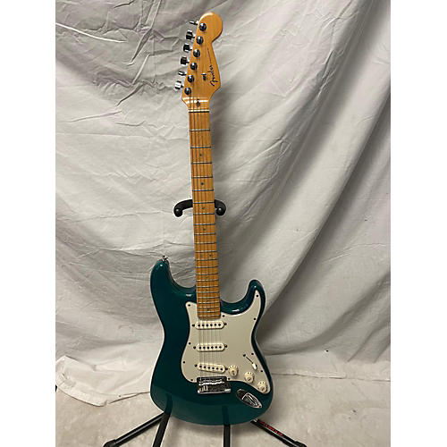 Fender American Deluxe Stratocaster Solid Body Electric Guitar Trans Teal