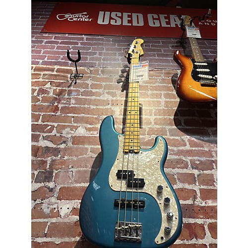 Fender American Elite Precision Bass Electric Bass Guitar Blue