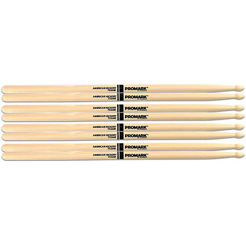 Promark American Hickory Wood Tip Drum Sticks - Buy 3, Pairs, Get 1 Pair Free 5A Wood Tip