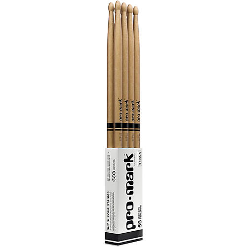 Promark American Hickory Wood Tip Drum Sticks - Buy 3, Pairs, Get 1 Pair Free 5B Wood Tip