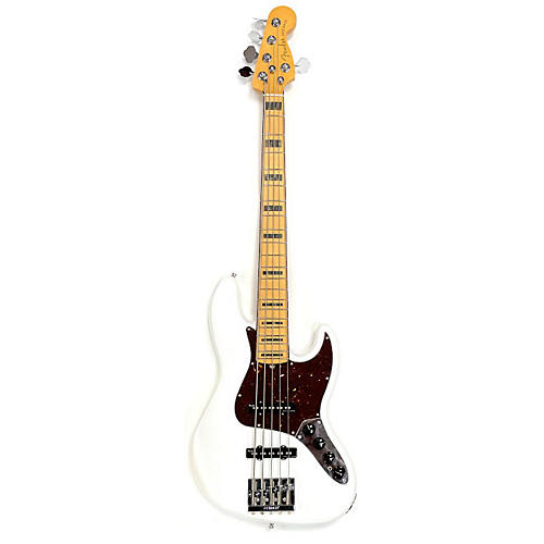 Fender American Ultra Jazz Bass V Electric Bass Guitar Pearl White
