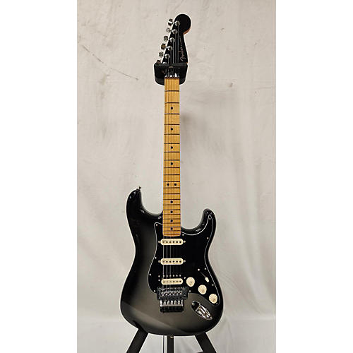 Fender American Ultra Stratocaster HSS Solid Body Electric Guitar Black and Silver