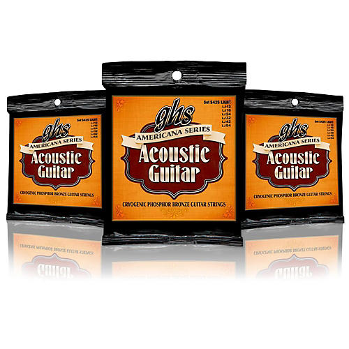 Americana Light Acoustic Guitar Strings (12-54) - 3 Pack