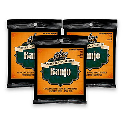 GHS Americana Medium Banjo Strings (11-LWJD-11) - 3 Pack
