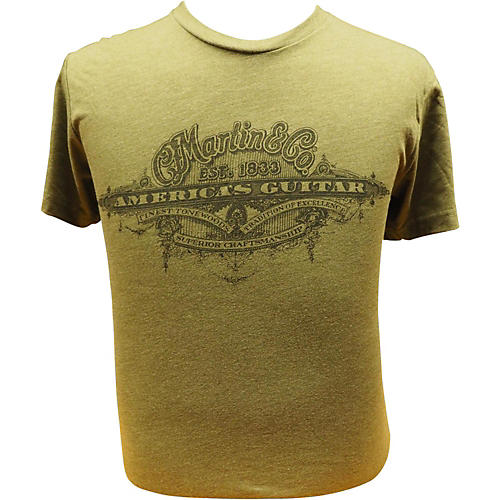 America's Guitar - Black Logo on Military Green T-Shirt