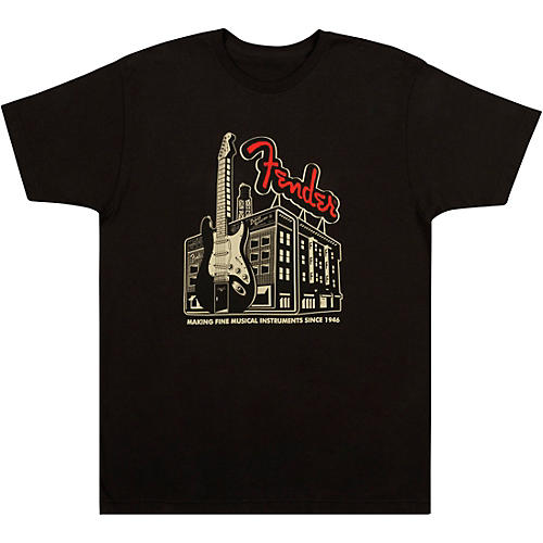 Fender Amp Building T-Shirt XX Large Charcoal