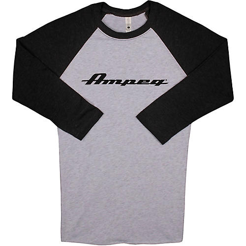 Ampeg Ampeg Raglan Black Sleeve Shirt - White Large Black and White