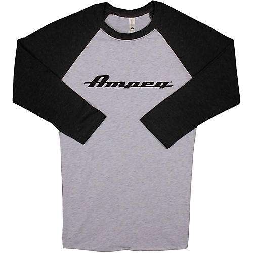 Ampeg Ampeg Raglan Black Sleeve Shirt - White Medium Black and White